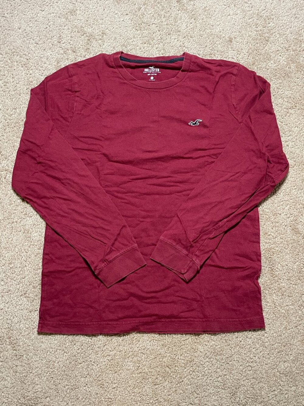Hollister Must-Have Collection Red Long Sleeve Shirt